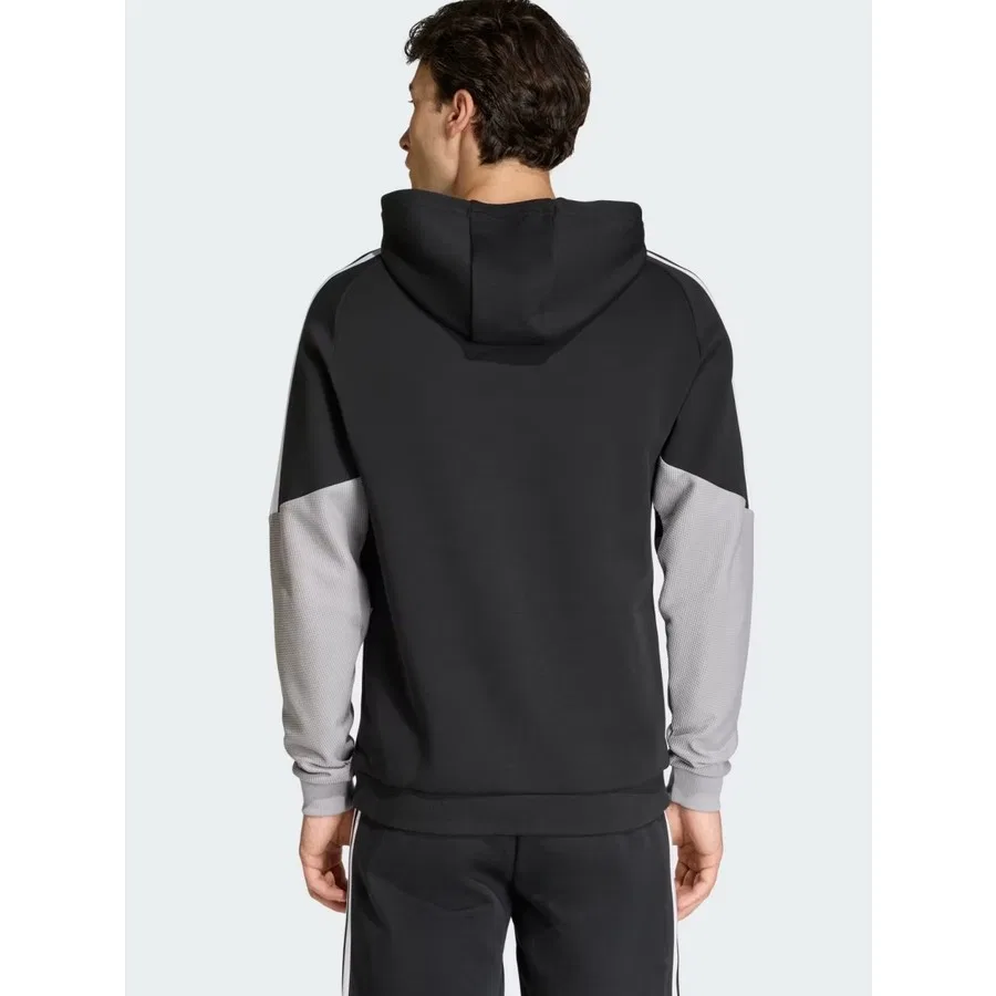 Мужской футбольный свитшот с капюшоном TIRO26C Swhood adidas, Black Light Onix White — фото 2