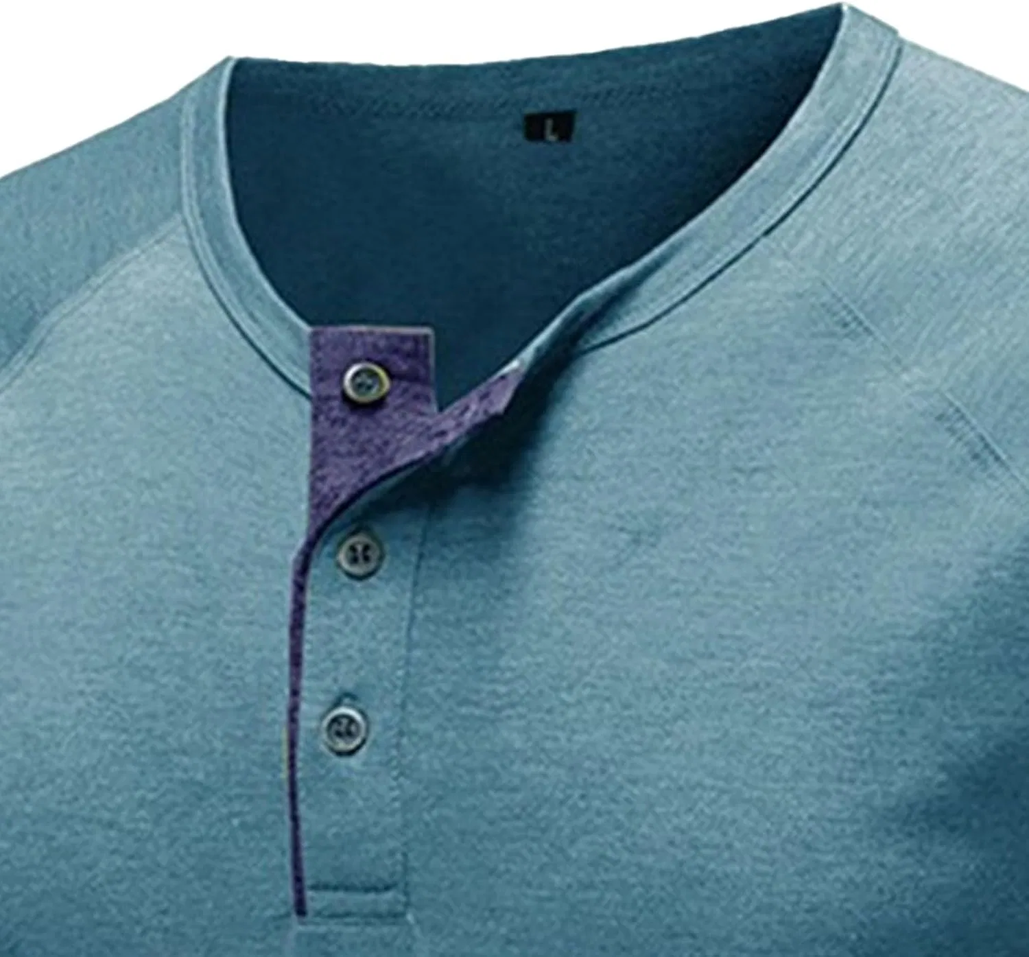 Мужская хенли-футболка из хлопка Slim Fit, Blue — фото 4