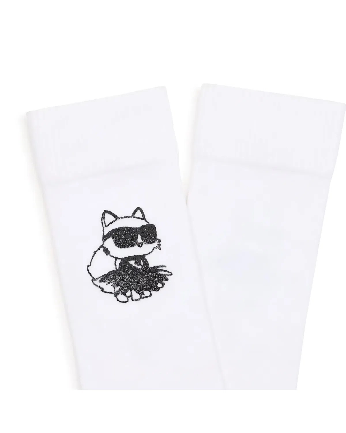 Детские носки для девочек с принтом Choupette Karl Lagerfeld Kids, Белый — фото 2