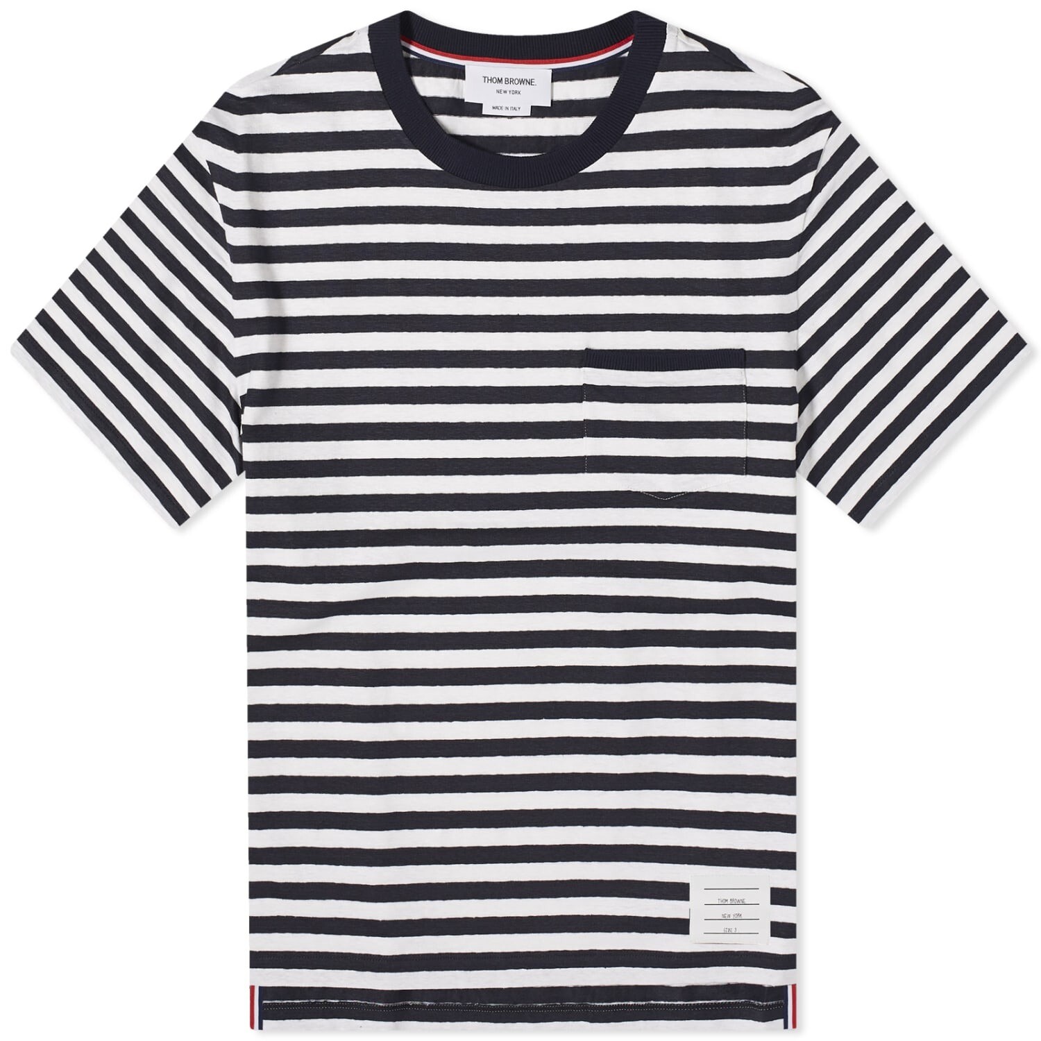 

Футболка Thom Browne Pocket Stripe, темно-синий
