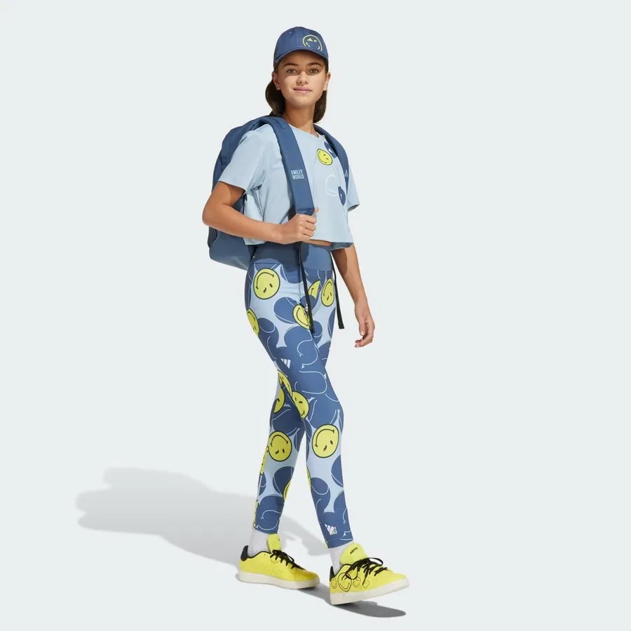 Детские леггинсы с принтом Smiley G SMI LEG adidas, Синий — фото 3