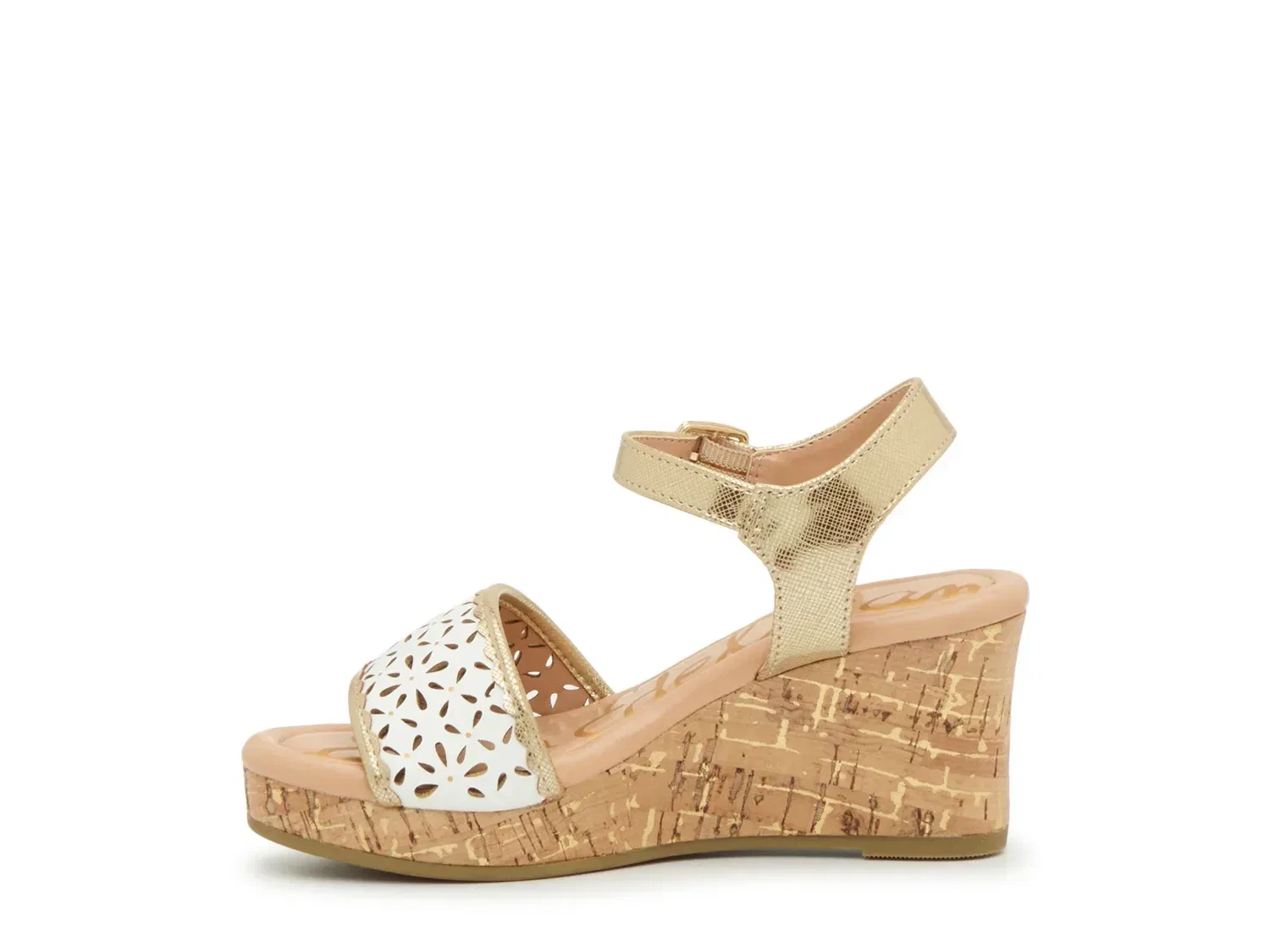 Сандалии на танкетке Lucia, Gold Metallic/White, Sam Edelman — фото 3
