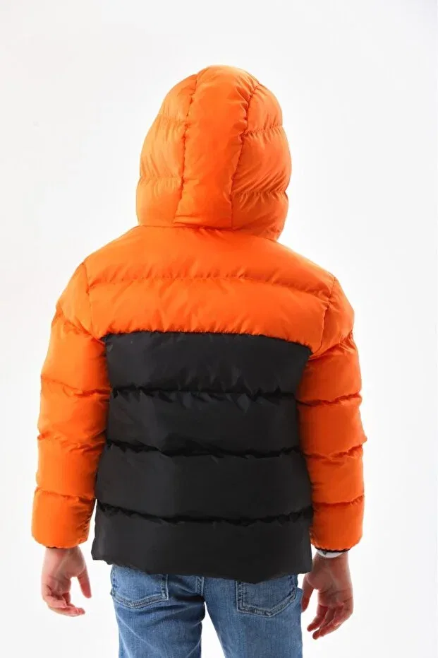 Детское пальто для девочек водонепроницаемое Mina, Black Orange — фото 3