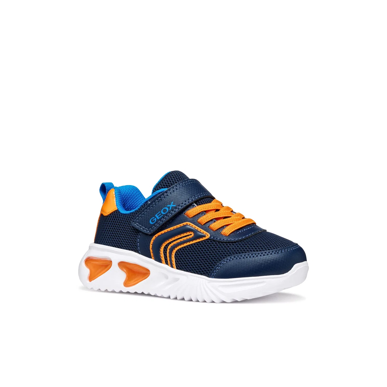Детские кроссовки с подсветкой Geox, Navy/Orange