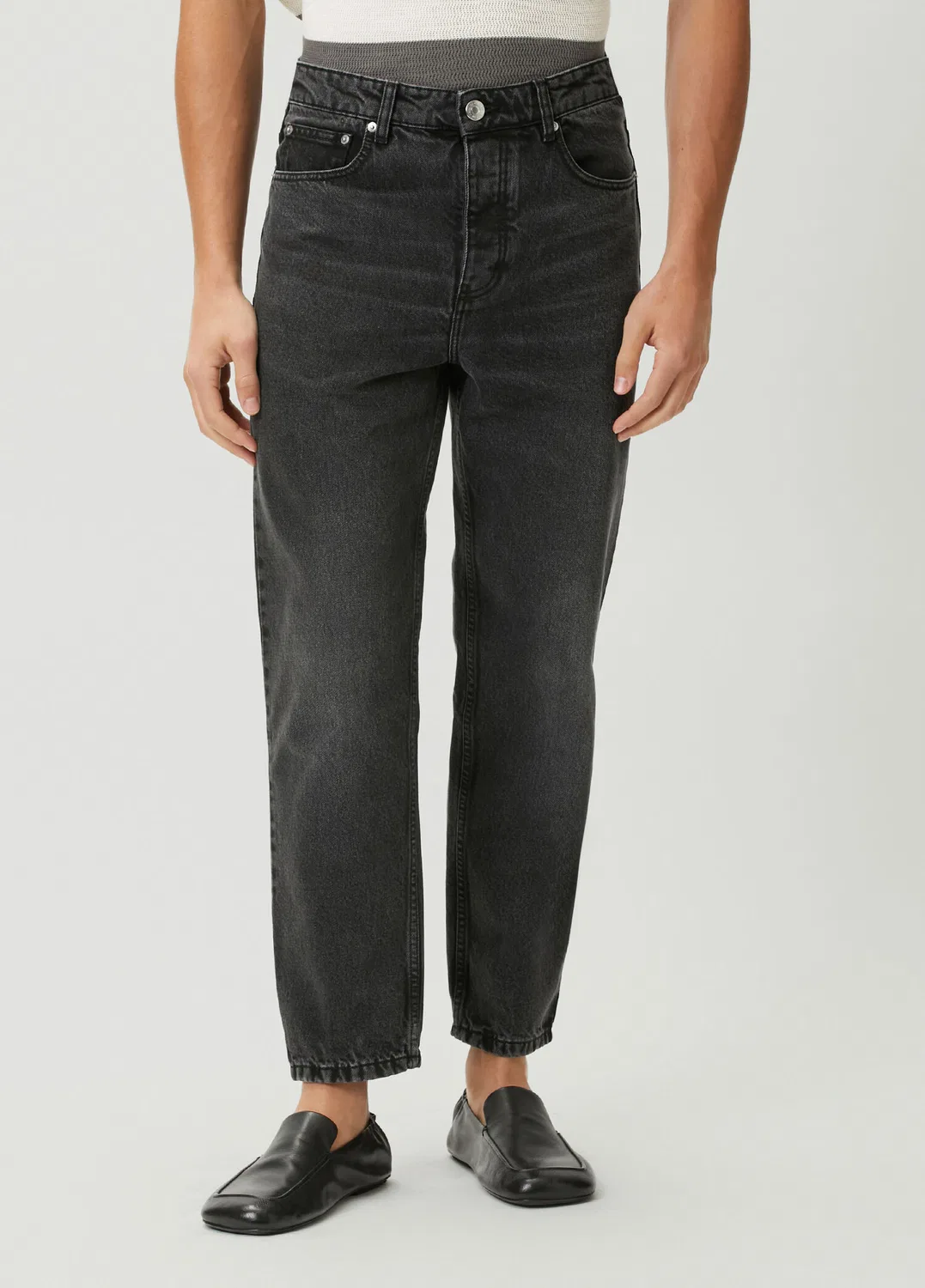 Джинсы Tapered Fit Ami Paris, black — фото 2