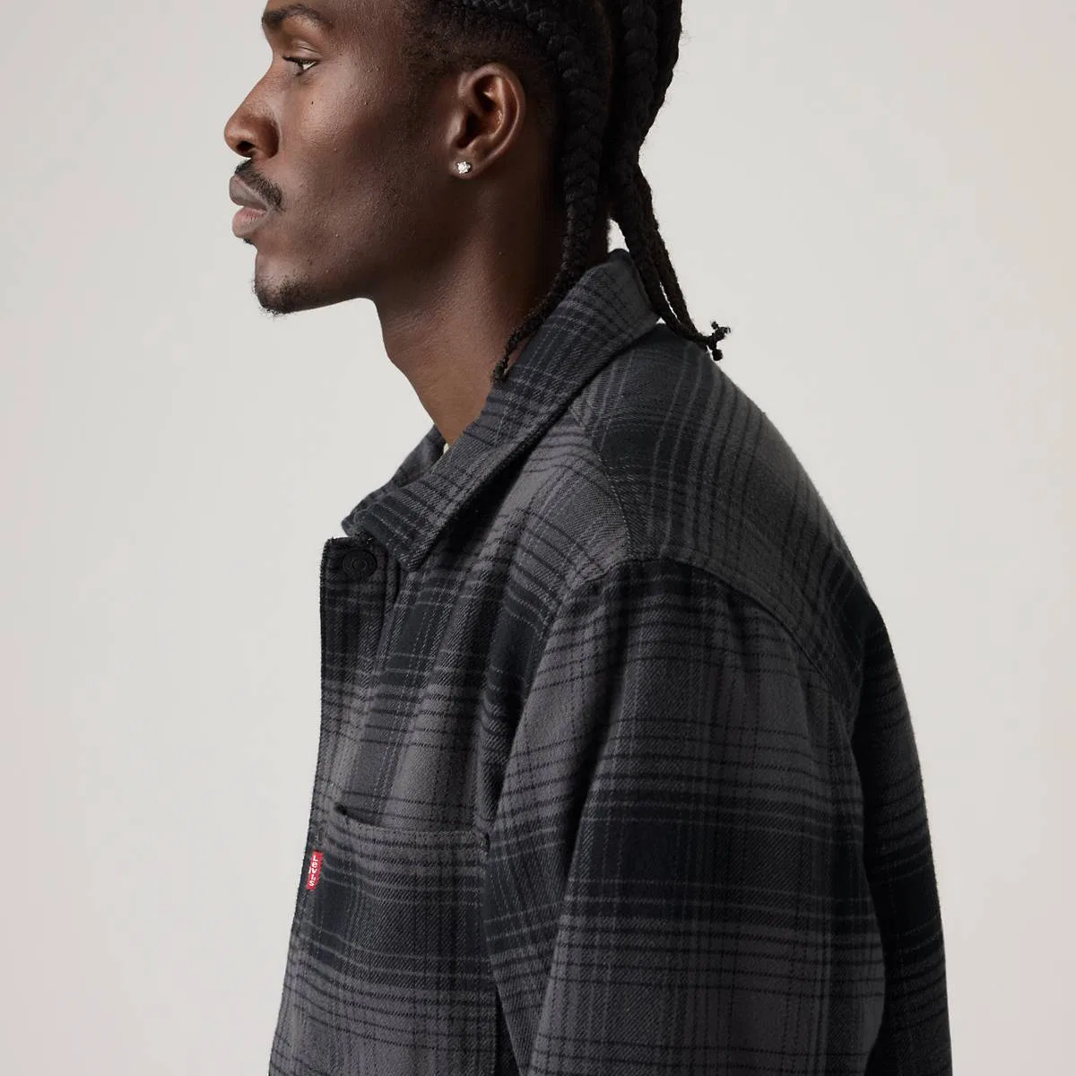 Рубашка Crowley Levi's, Colby Shadow Plaid Gray Pinstripe - Grey — фото 2