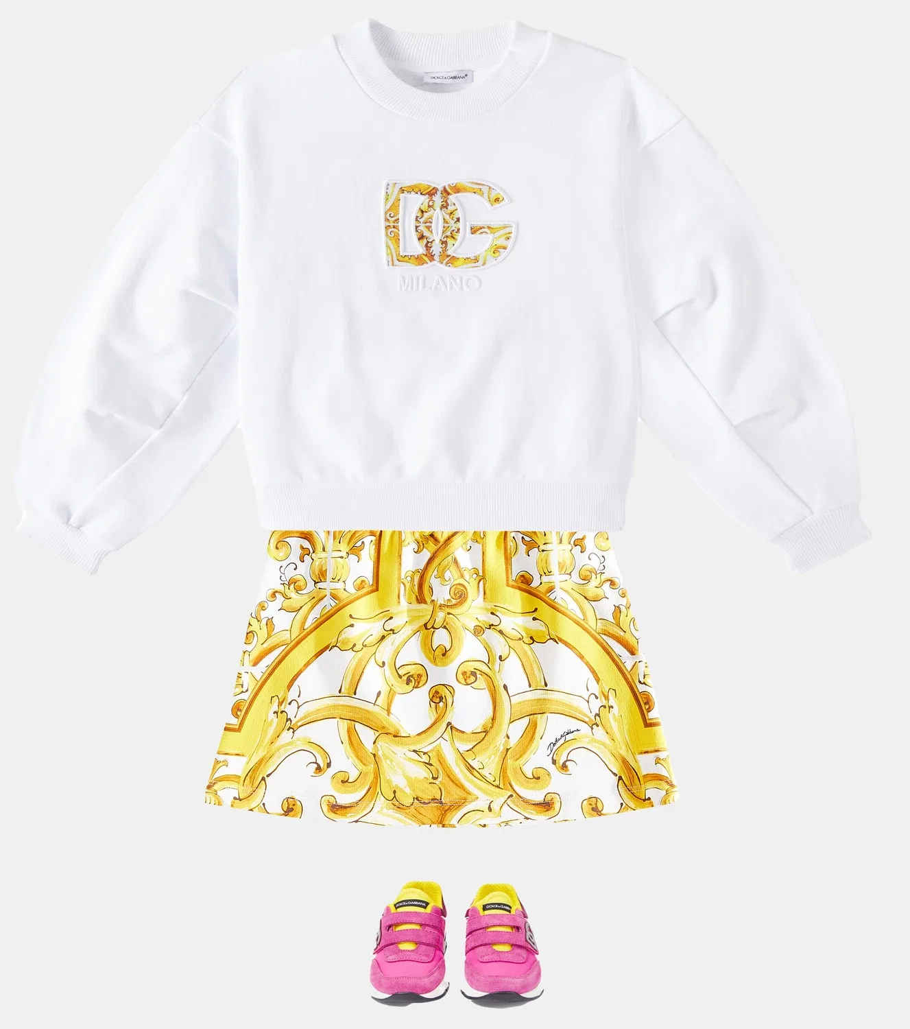 Толстовка из хлопкового джерси с логотипом Dolce&Gabbana Kids, белый — фото 2