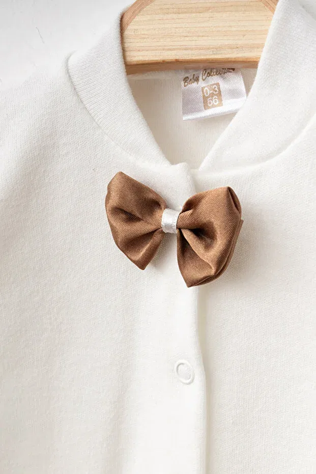 Детский комплект для мальчиков с принтом Romper Set Ponpon Baby, Brown — фото 3