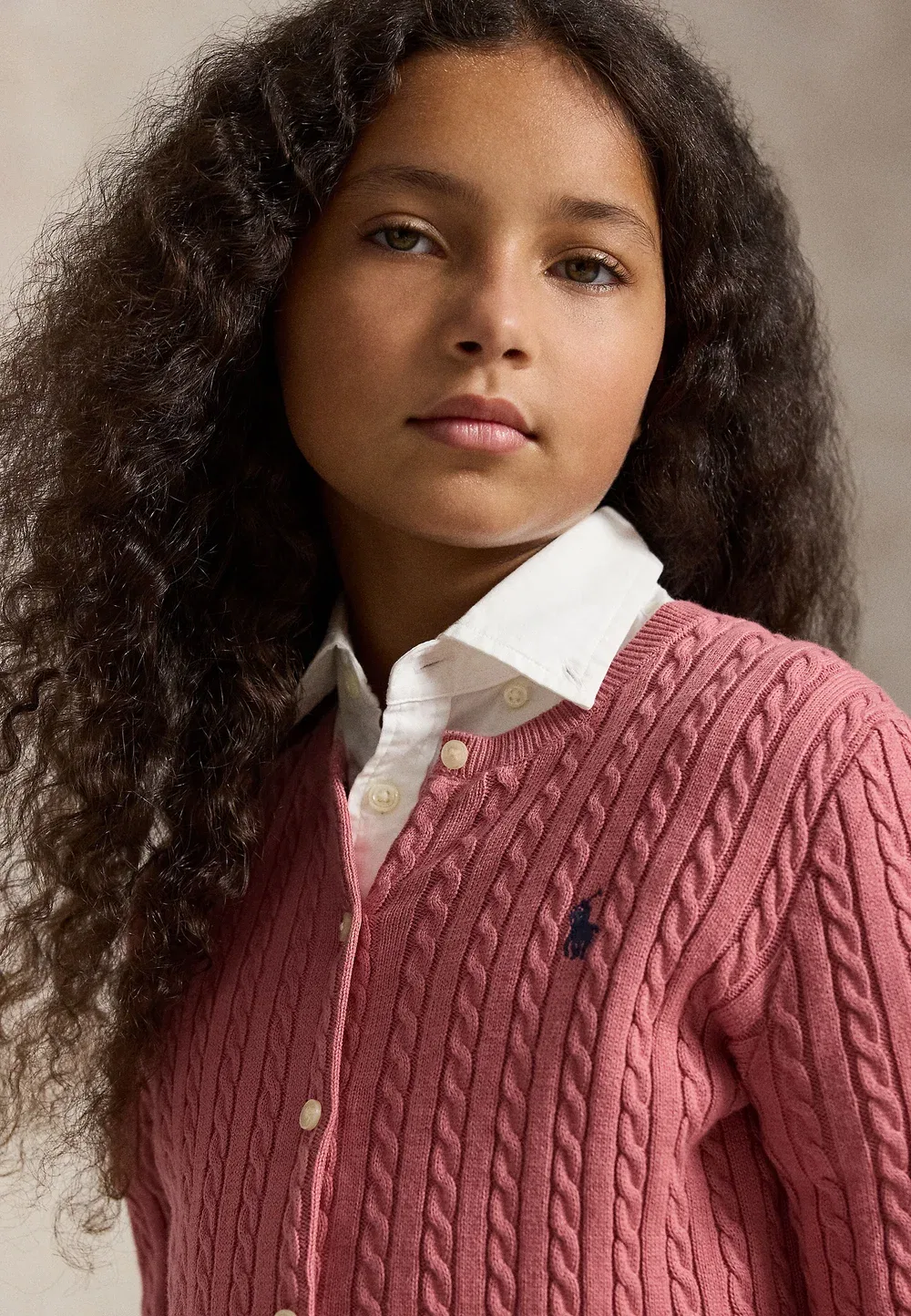 Хлопковый кардиган Mini-Cable, размер 7-14 лет Polo Ralph Lauren, Pink — фото 4