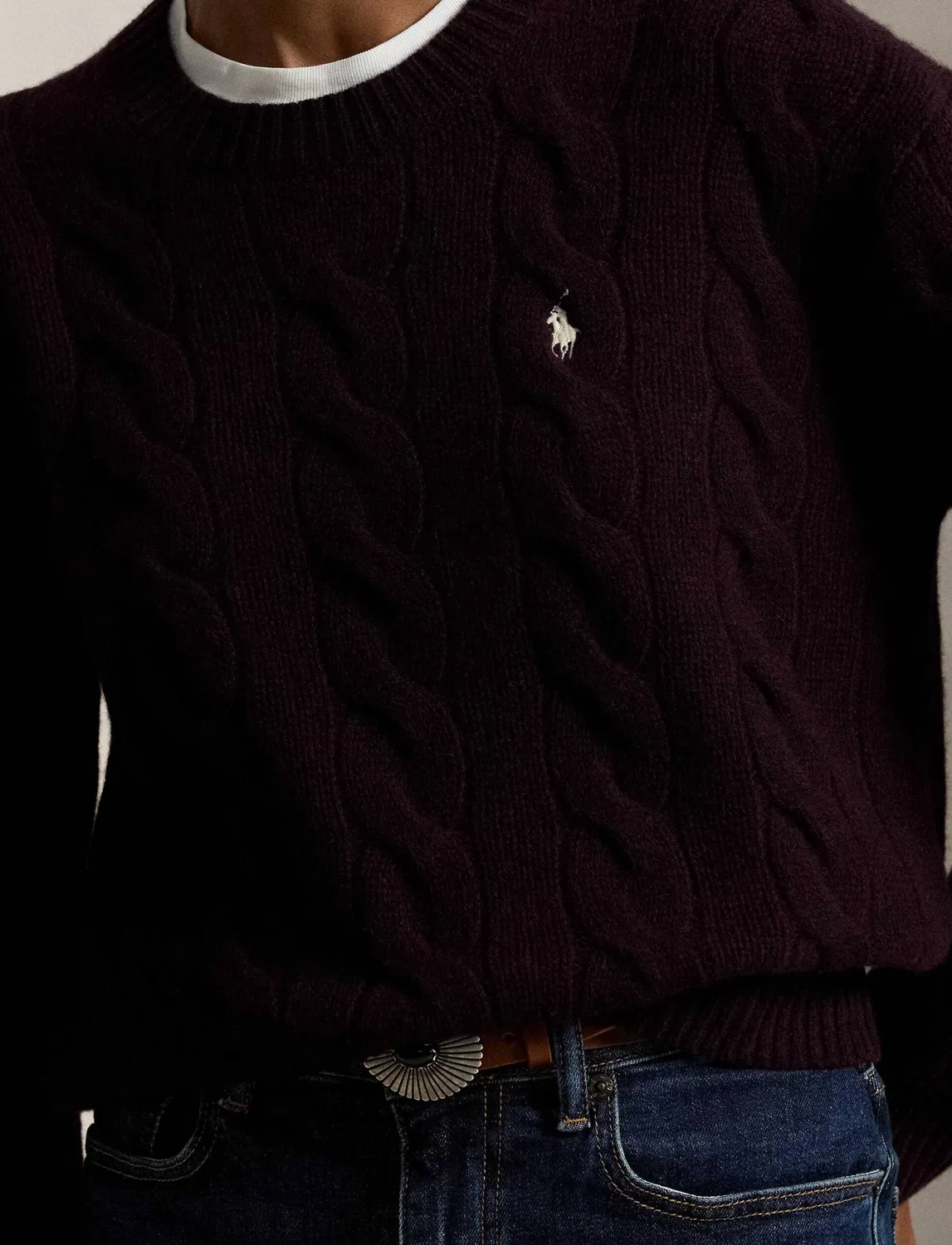 Свитер из шерсти с кашемиром Polo Ralph Lauren, Bordeaux — фото 4