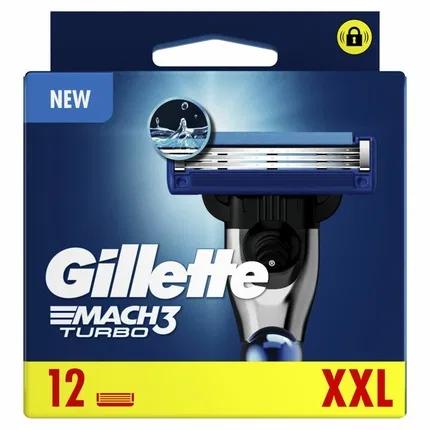 Сменные бритвенные лезвия Gillette Mach3 Turbo, 12 шт.