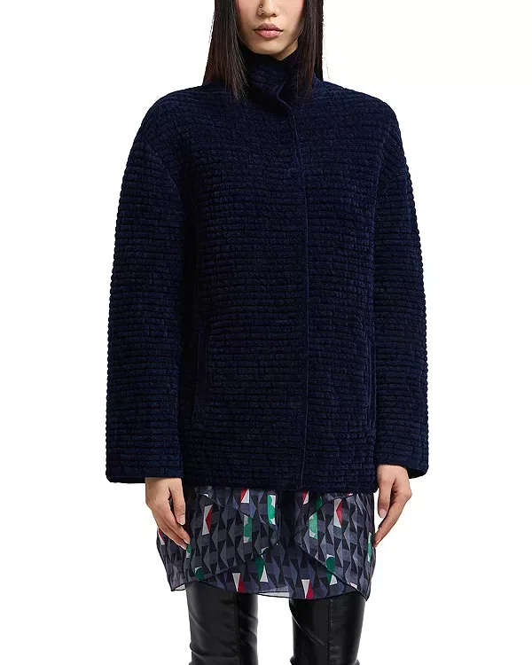 Женская куртка с воротником-хобот Emporio Armani, Navy Blue