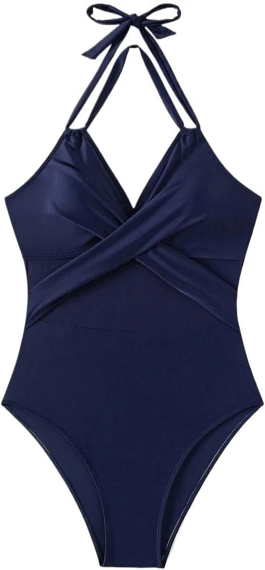 Женский монокини с цветовыми блоками на бретелях, Navy Blue — фото 4