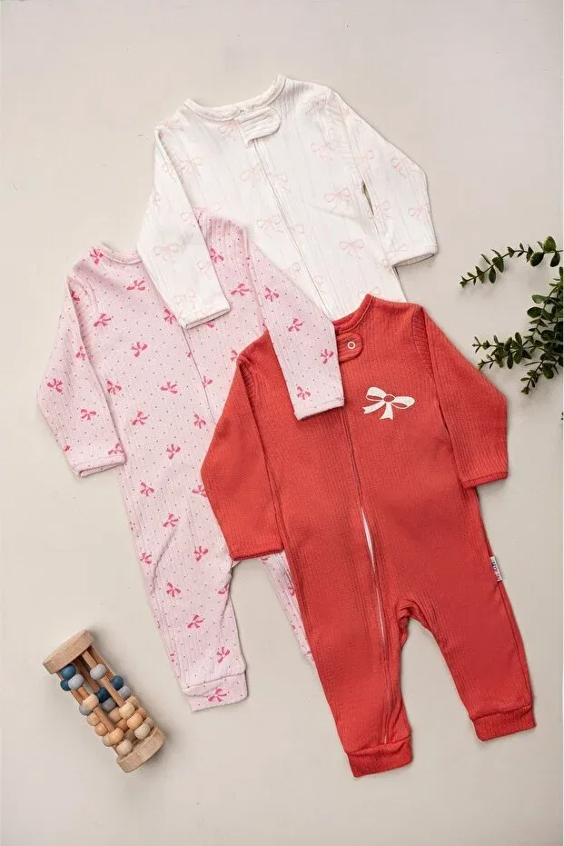 Детский комплект боди-комбинезонов для девочек с принтом Basics Enia Baby, Multicolor