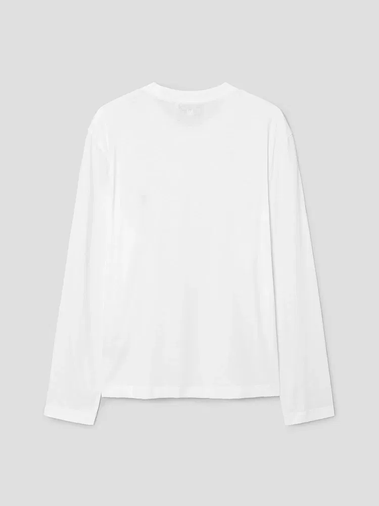 Футболка с длинным рукавом с контрастным сердечком Ami De Coeur AMI PARIS, White — фото 2