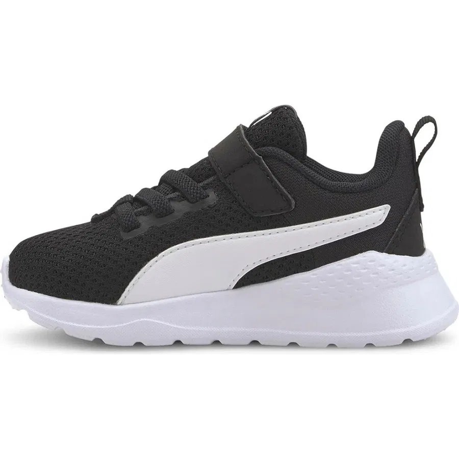 Детские кроссовки с липучкой Anzarun Lite AC Inf Puma, Черно-белый — фото 2