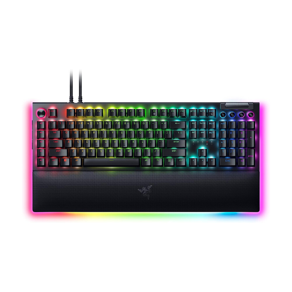 

Клавиатура игровая Razer BlackWidow V4 Pro, Yellow Switch, с опорой, чёрный, английская раскладка