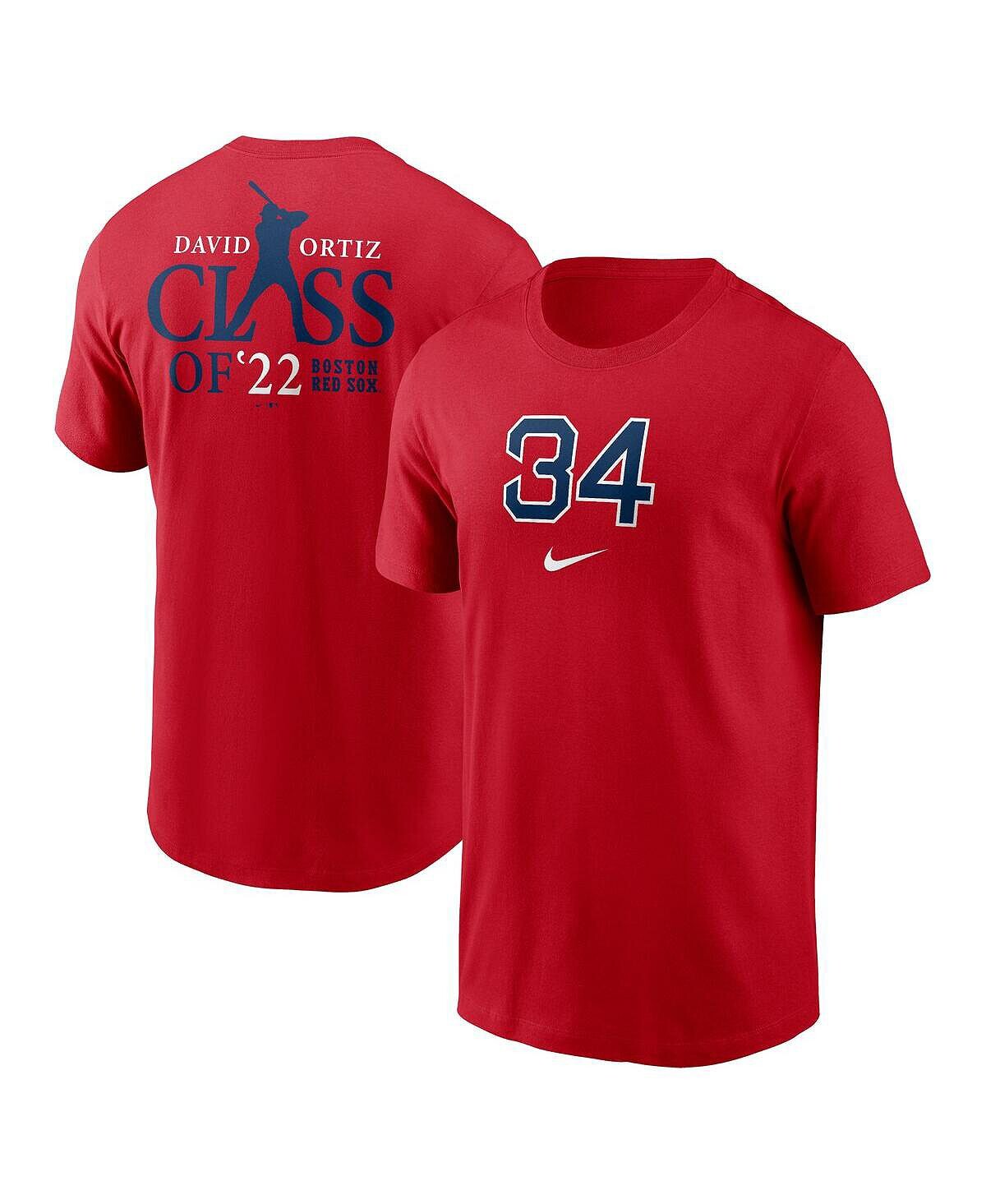 

Мужская футболка david ortiz red boston red sox 2022 hall of fame essential Nike, красный