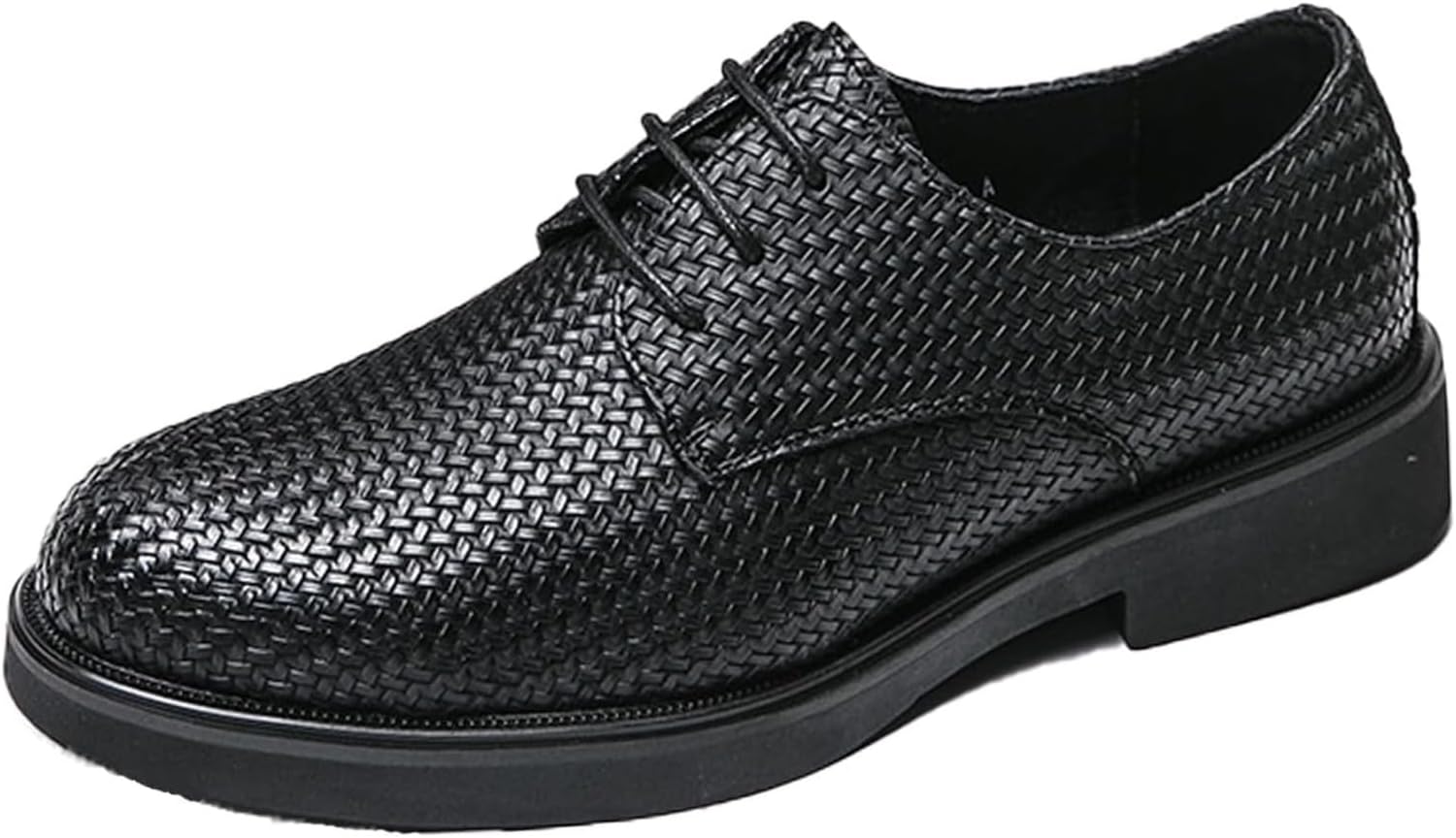 

Мужские кожаные оксфорды дерби Ретро мода с шнуровкой, на выскальзывающей подошве, с заостренным носком, повседневные и деловые туфли для вечеринки или официального ужина Generic, черный