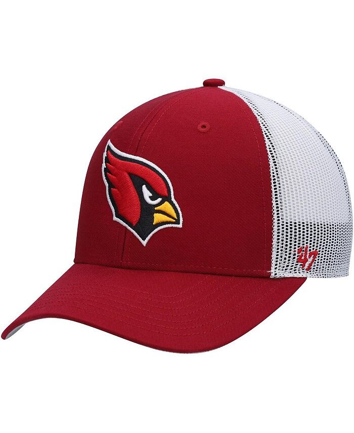 

Big Boys and Girls Cardinal, белая регулируемая кепка дальнобойщика Arizona Cardinals '47 Brand, красный