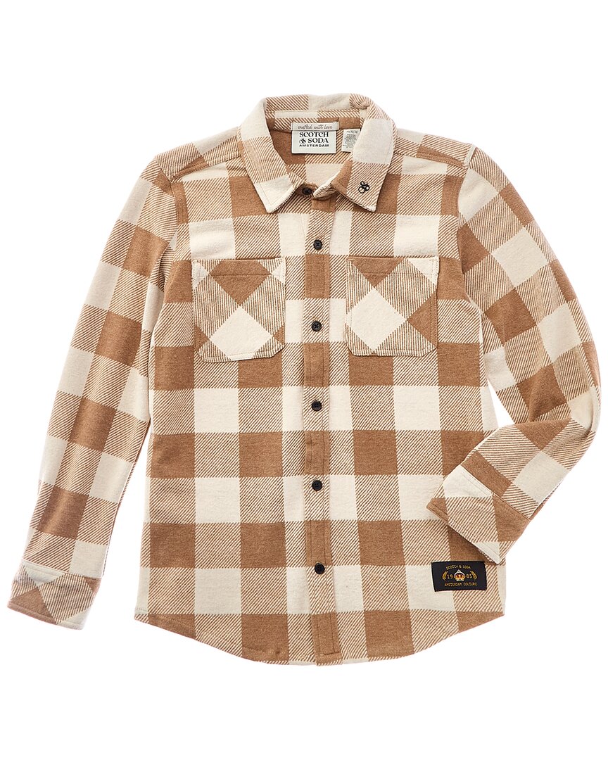 

Топ из трикотажной саржи с пуговицами из пряжи Scotch & Soda, коричневый