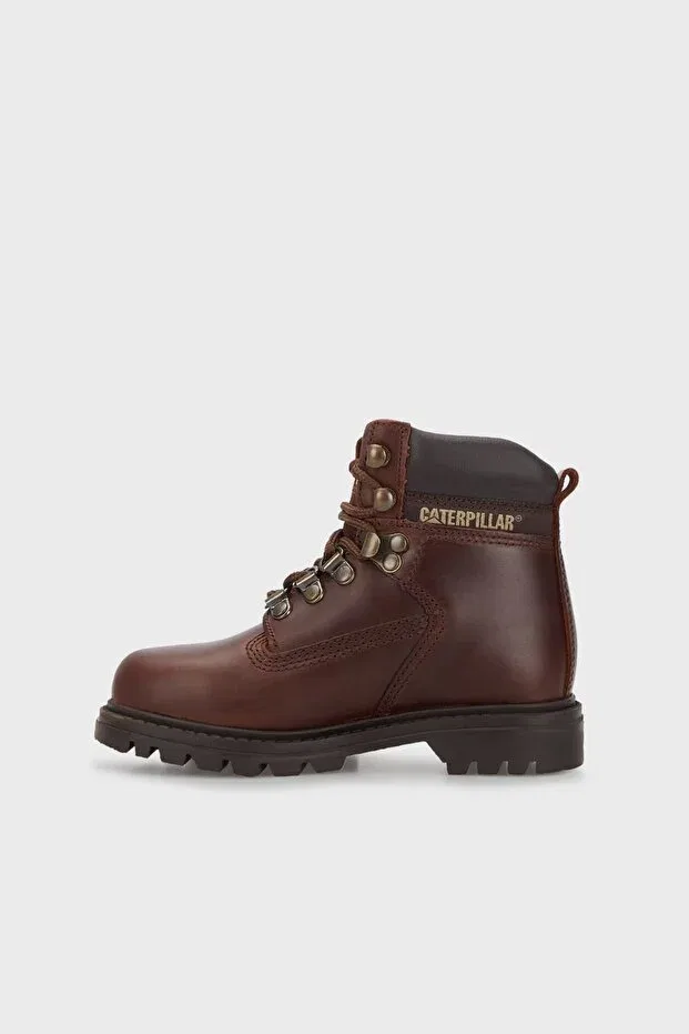 Детские ботинки для девочек на плоской подошве Caterpillar, Dark Brown Crazy Leather — фото 2