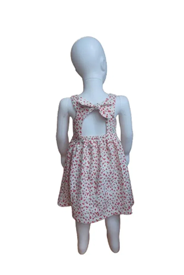 Детское платье для девочек хлопковое Red Floral Print Baby Girl Cotton Linen Dress Babyelos, Red — фото 2