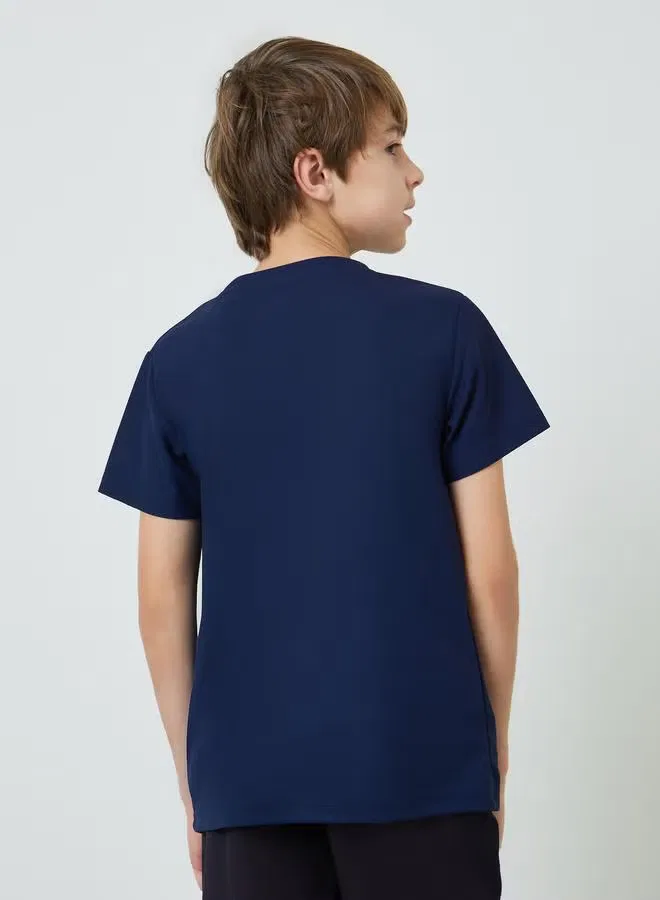 Styli Футболка спортивная хлопковая для подростков, navy blue — фото 3