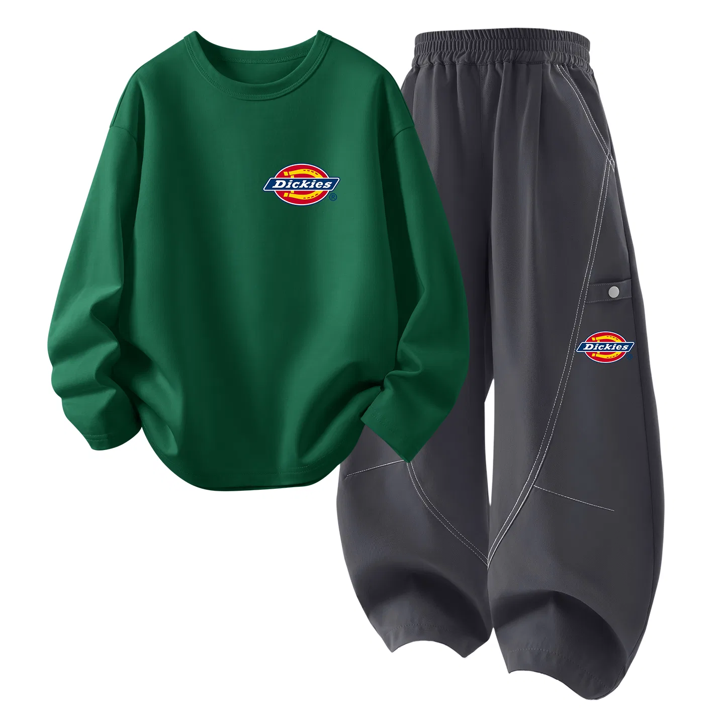 Детский комплект из футера с принтом Dickies, Green