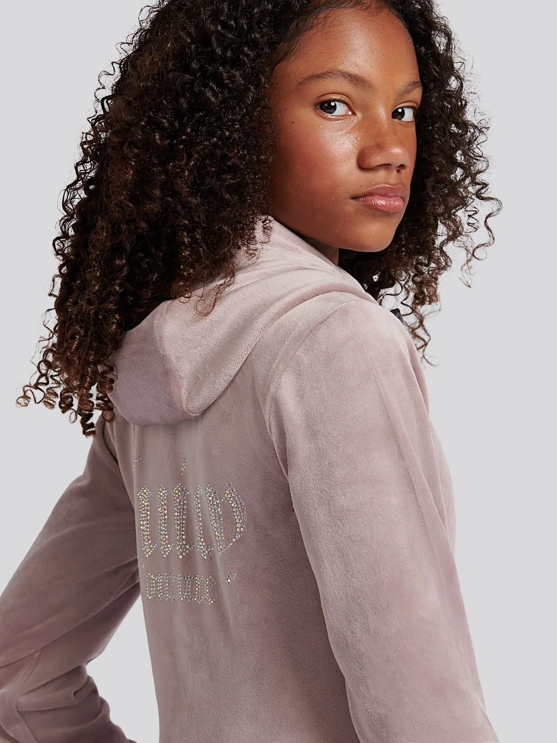 Худи на молнии с диамантами Juicy Couture, фиолетовый