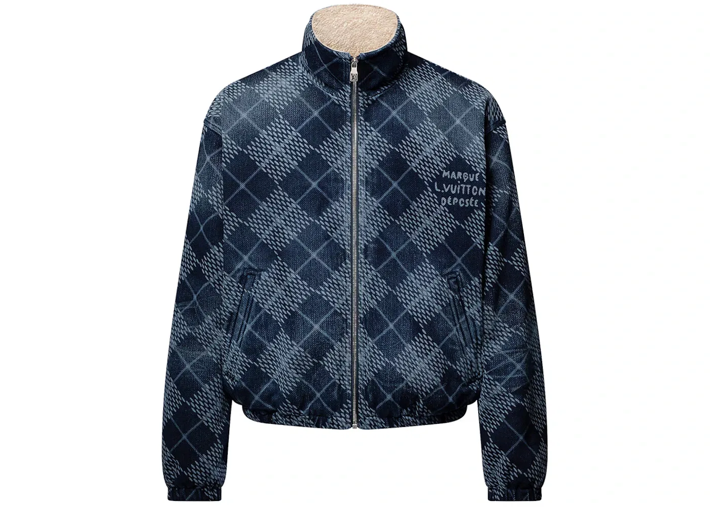 Мужская куртка-блузон джинсовая с флисом Blouson Louis Vuitton, Indigo