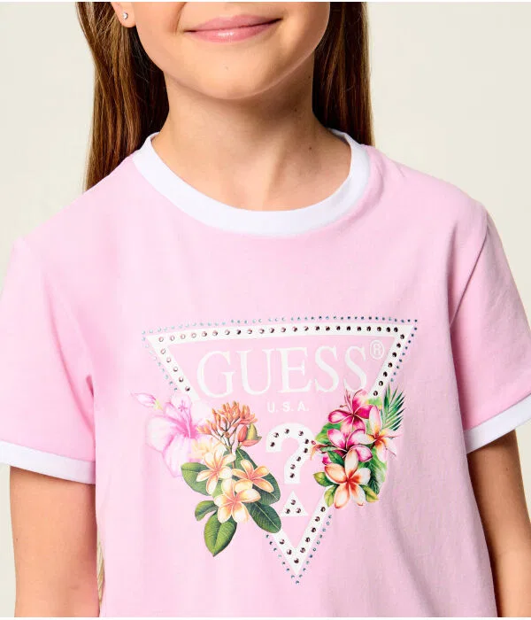 Детская футболка с круглым вырезом Guess, Rosa — фото 4