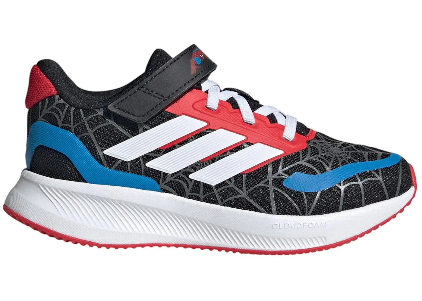 Детские кроссовки с длинным шнурком Runfalcon Adidas, Core Black Cloud White Pure Ruby
