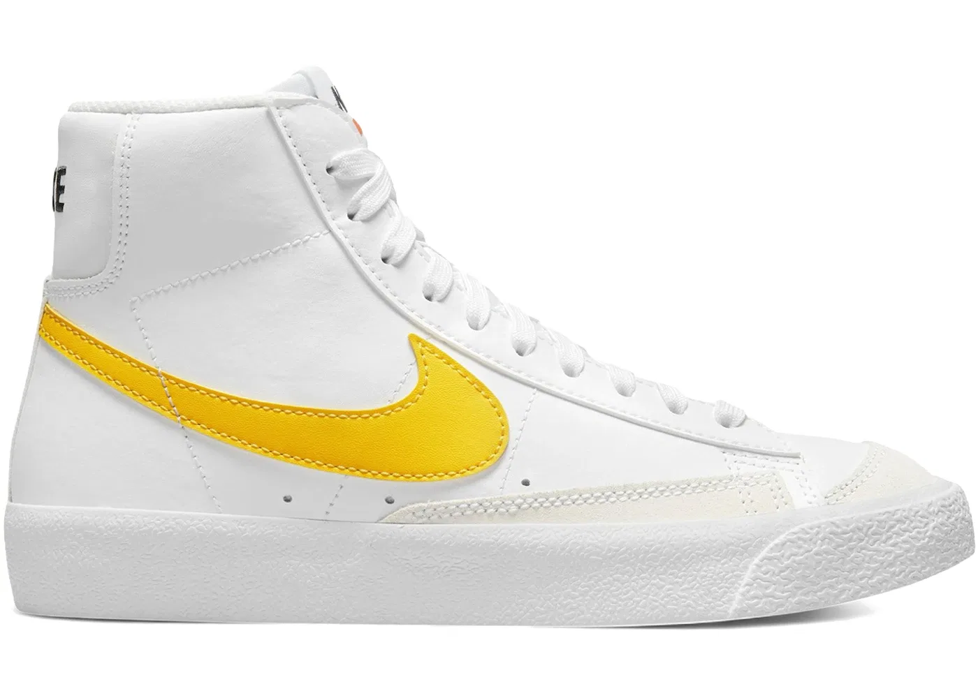 Детские кроссовки для мальчиков и девочек с вулканизированной подошвой Nike Blazer Mid '77 Nike, White Pecan Vivid Sulfur