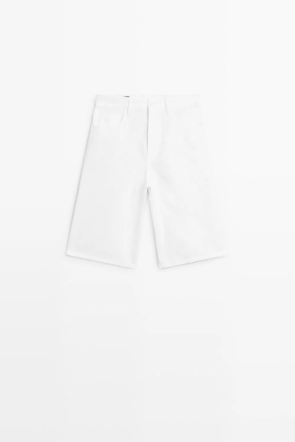 Бермуды Massimo Dutti, льняные смесь хлопка и льна, кремовый — фото 4