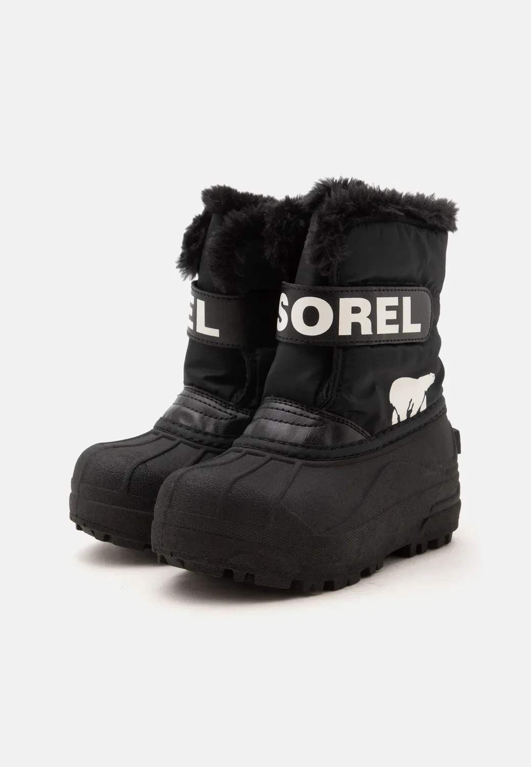 Детские унисекс зимние ботинки Commander Sorel, Black/Sea Salt — фото 2