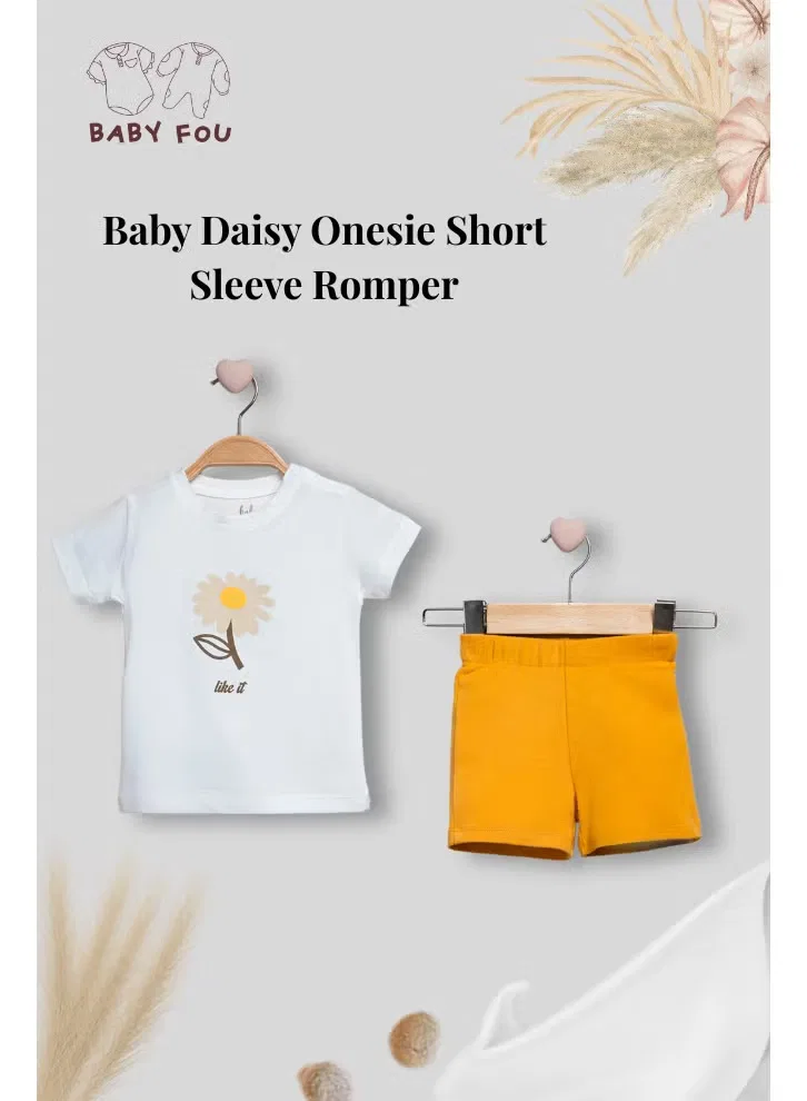Комплект футболка и шорты с принтом ромашек Baby Fou — фото 3