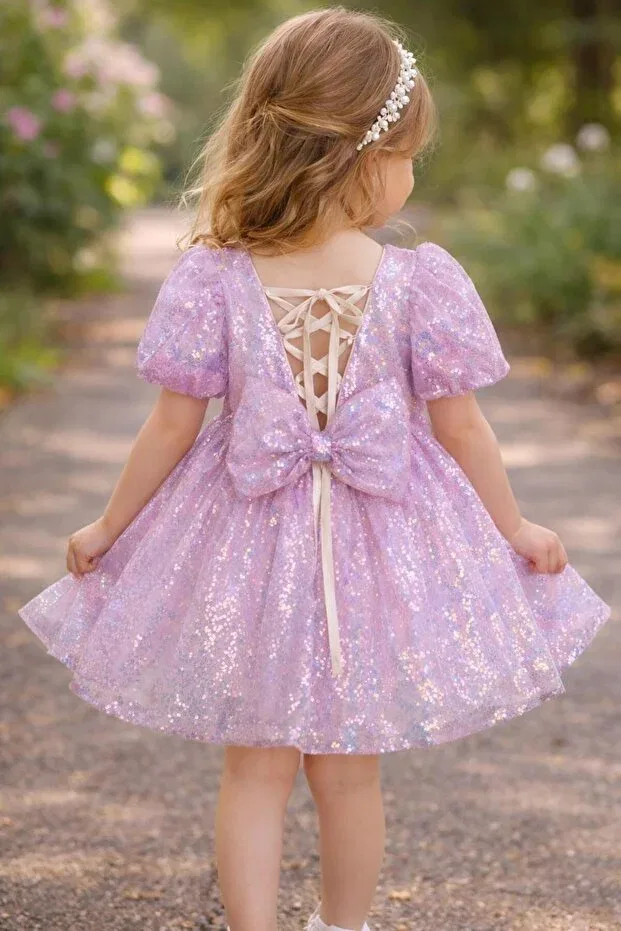 Детское платье для девочек с вышивкой Gül Baby, Purple — фото 2