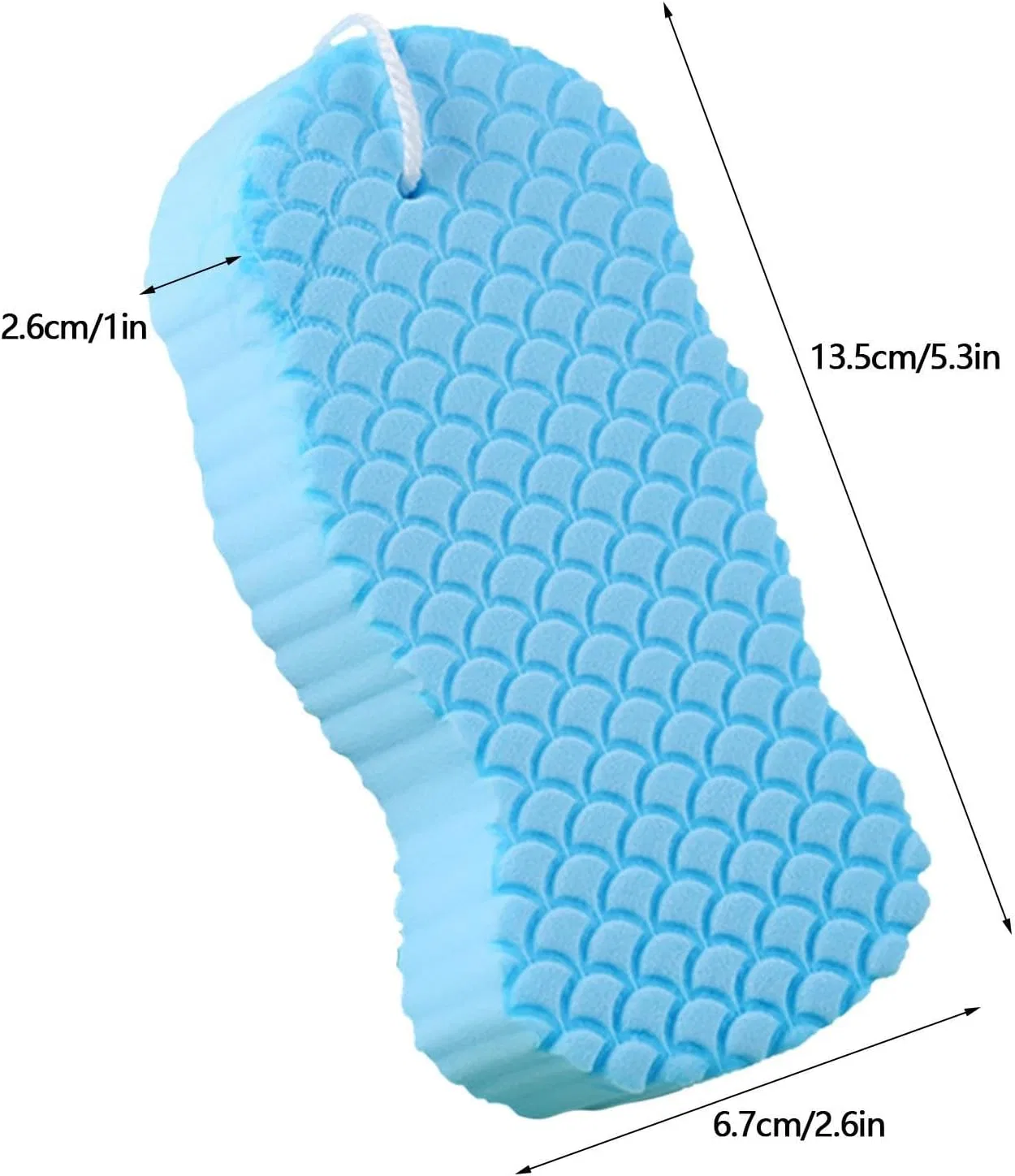 Мочалка для тела 3D, Peeling Handschuh, Protoence, 1 шт, 13.5x6.7x2.6 см, Blau — фото 4