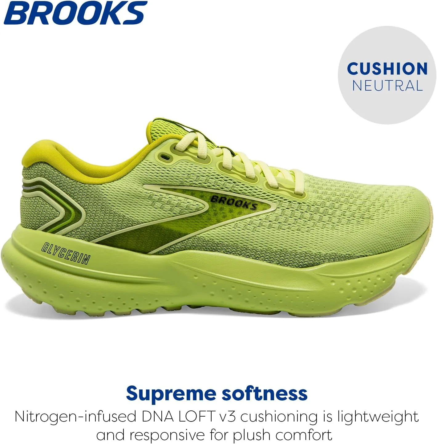 Мужские кроссовки Brooks Glycerin 21 Neutral для бега, бледно-желтый — фото 4