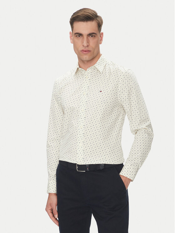 

Рубашка облегающего кроя MW0MW38559 Tommy Hilfiger, бежевый