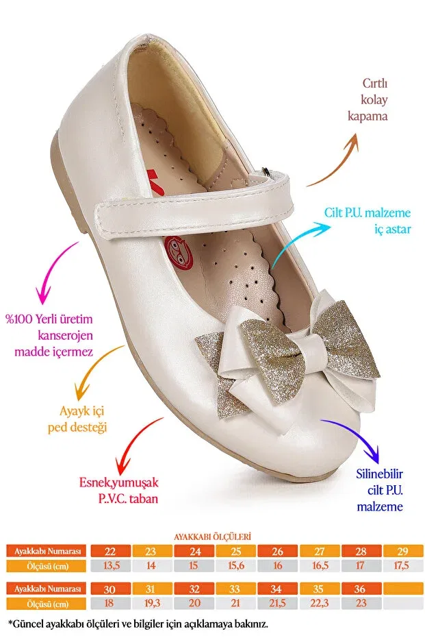 Детские балетки для девочек с блестками Silvery Skin Velcro Sand Glitter Bow Kiko Kids, Sedef — фото 2
