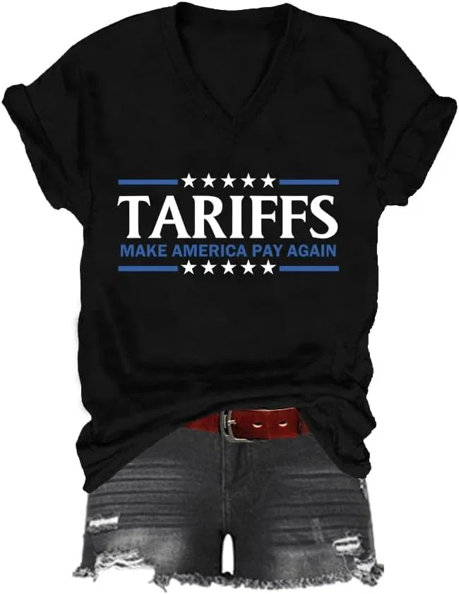 Футболка с принтом Tariffs Make America Pay Again, Black