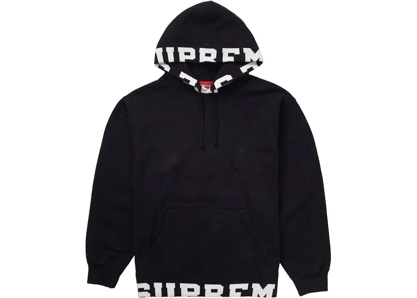 Мужской худи с капюшоном с принтом Cropped Logos Supreme, Black