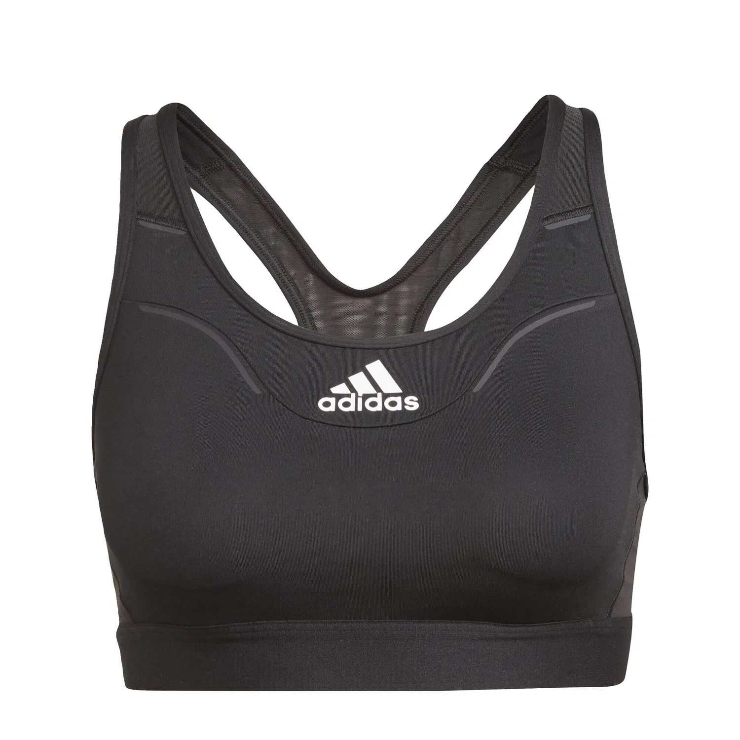 Женский спортивный бюстгальтер с средним уровнем поддержки Believe This HEAT.RDY Adidas, Schwarz Weiss — фото 4