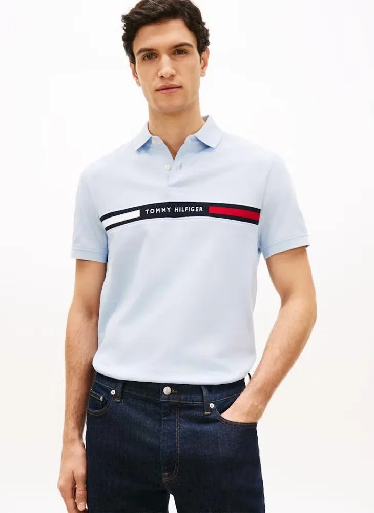 Поло с вышитым логотипом Regular fit Tommy Hilfiger, голубой