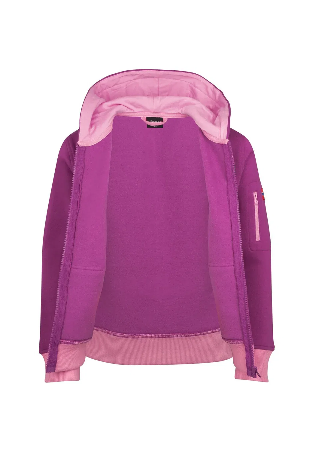139 унисекс - толстовка на молнии Trollkids, Fresh Berry/Candy Pink — фото 3