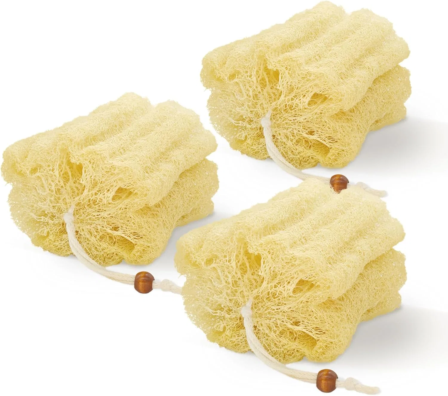 Натуральная мочалка для душа, CROVIN, 3 шт, Cream White