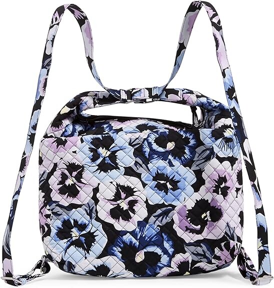 

Хлопковая трансформируемая сумка-рюкзак на плечо Vera Bradley, цветочный