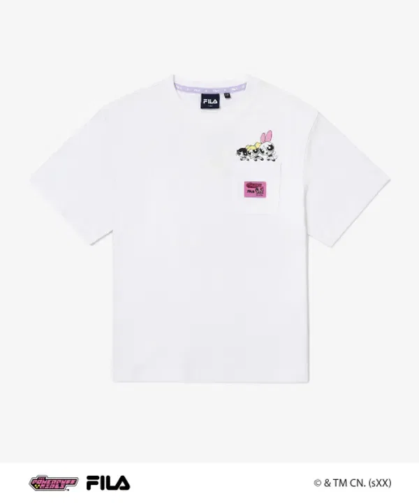 Футболка с принтом Powerpuff Girls, Fila Kids, белый